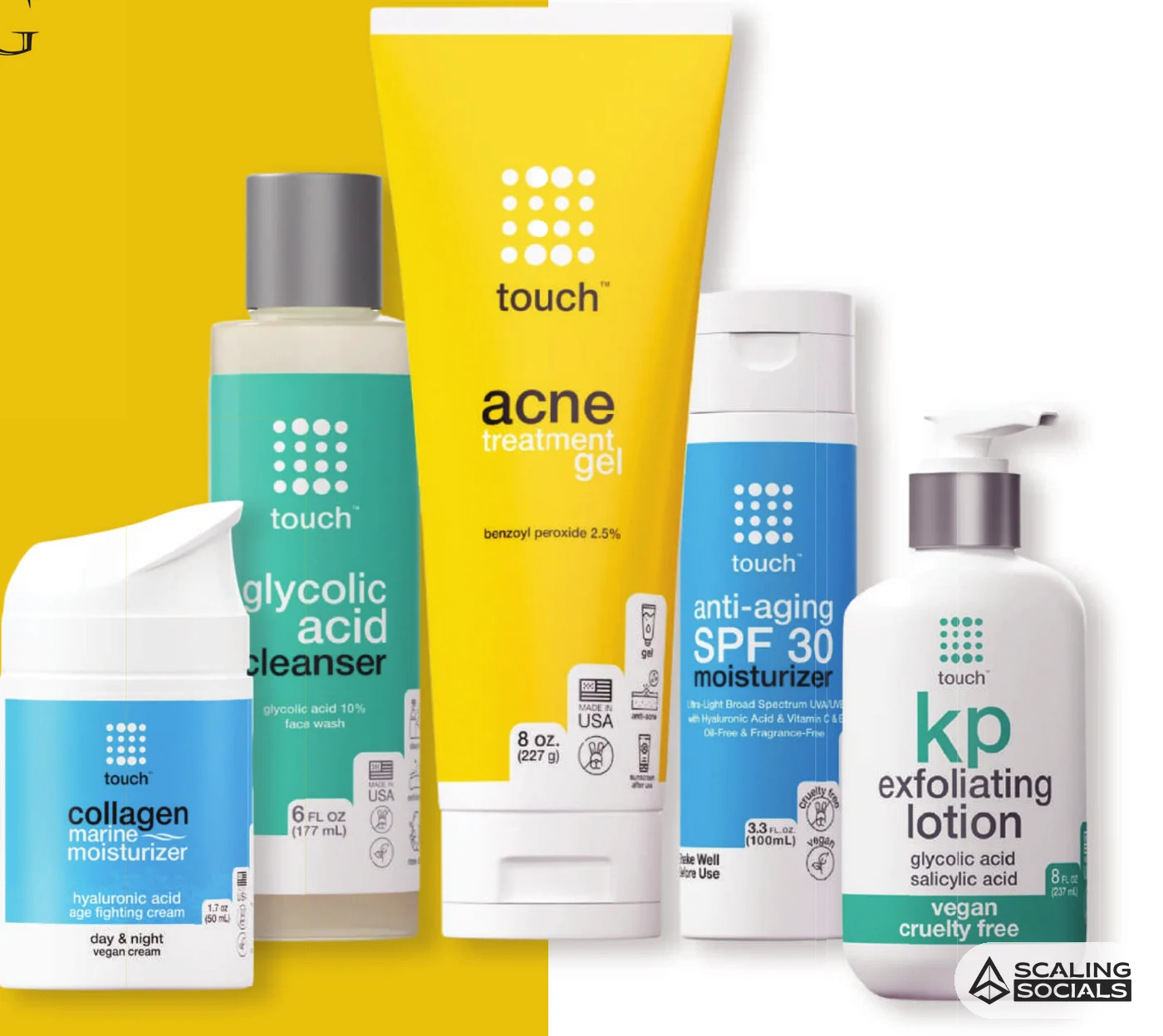 Skincare product range packaging